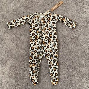 Baby Leopard Ruffle Footie Romper